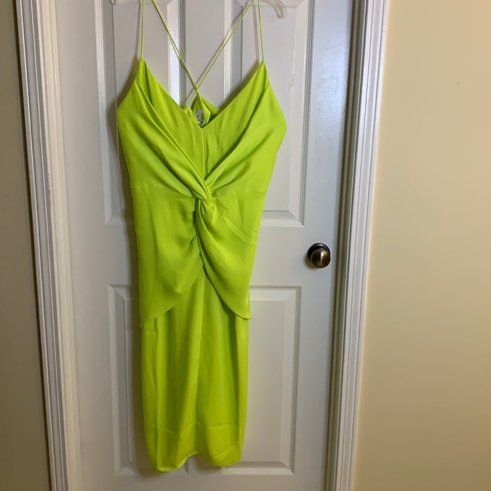 Cushnie x Target size 18W lime green twist front midi dress
